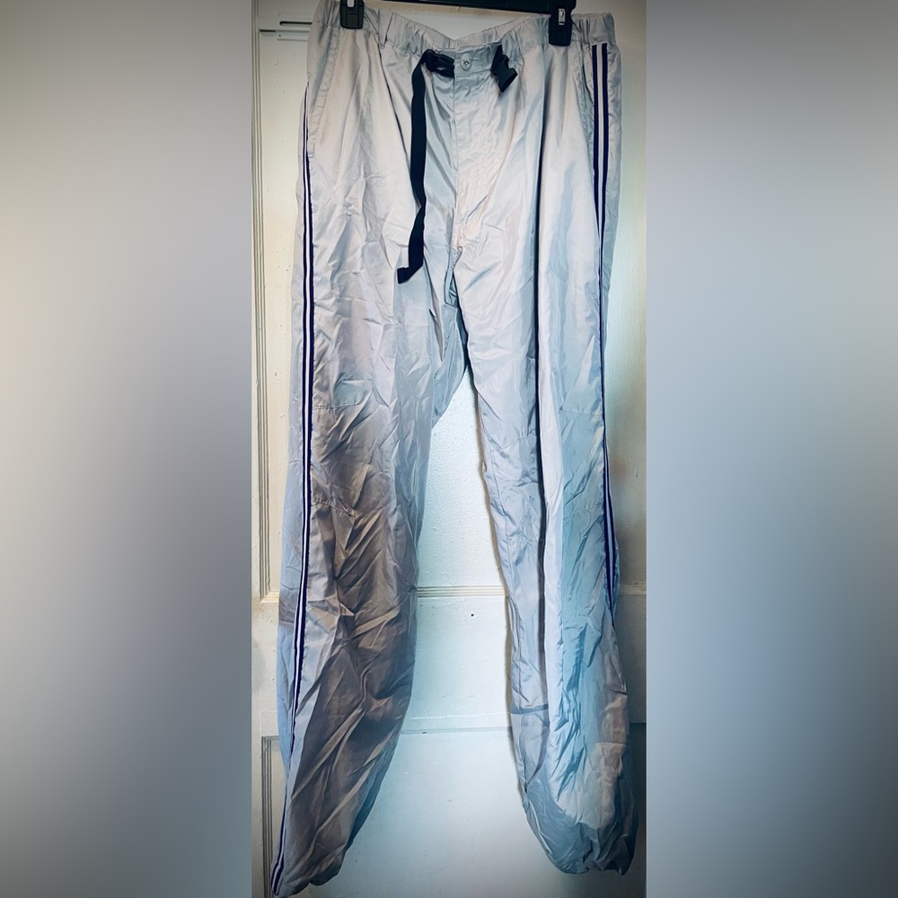 Uniqlo Purple Fleece-lined and Lt Gray Outer Shell Slicker Pants.
